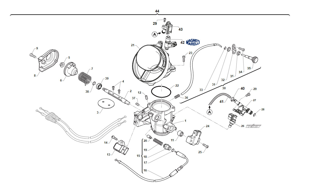 4T 450 FI SMK 2020 - CUERPO DE ACELERADOR MARELLI KEIHIN INYECTORES